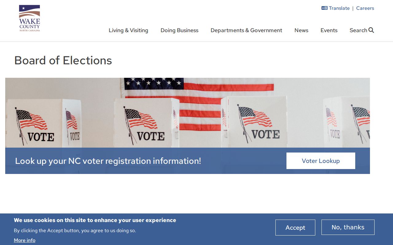 Wake County elections services for Wake Forest voter registration records
